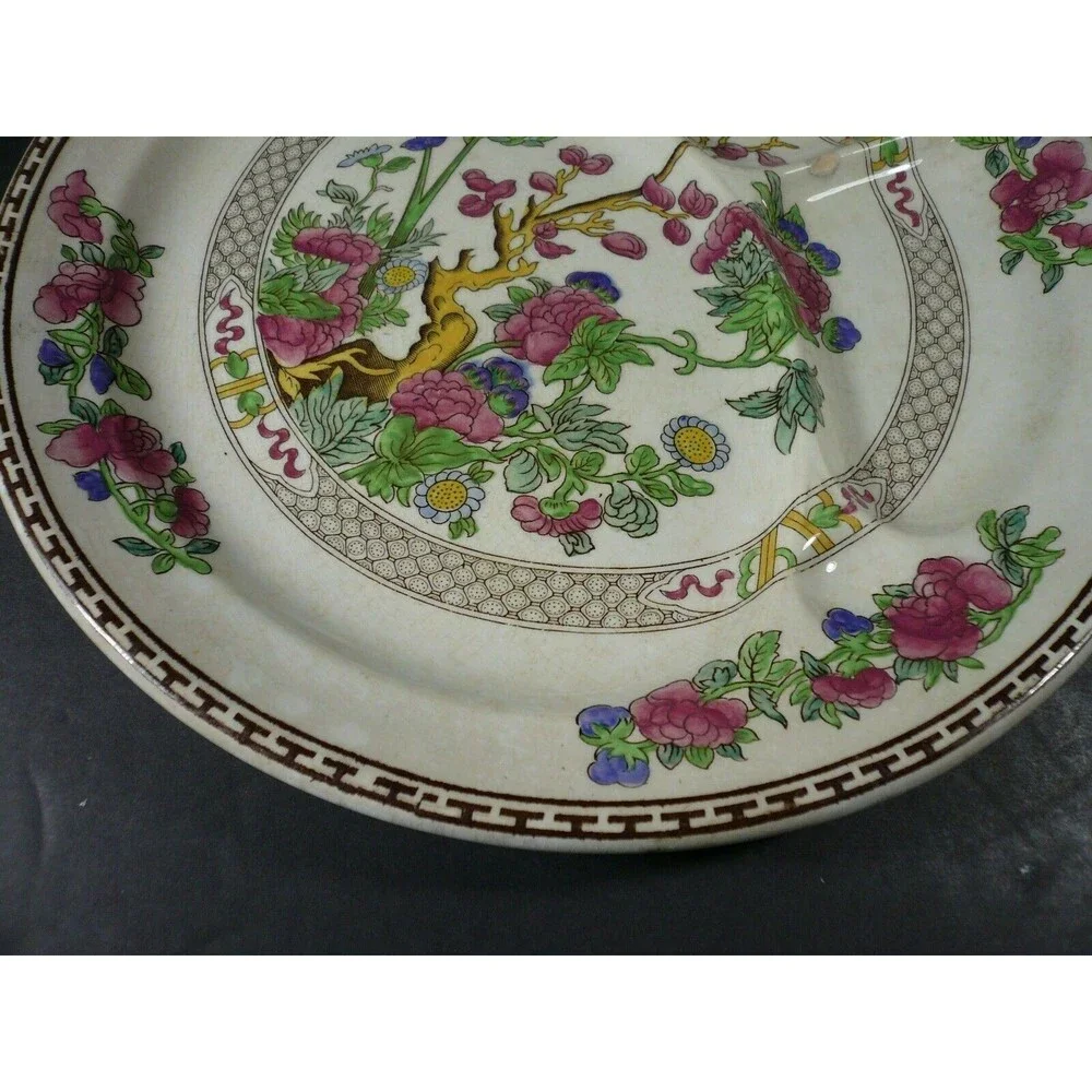 Vintage Booth's Indian Tree Divided Picnic Plate 10 5/8
